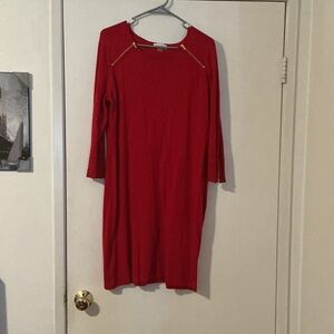 Calvin Klein Bold Red Long Sleeve Dress